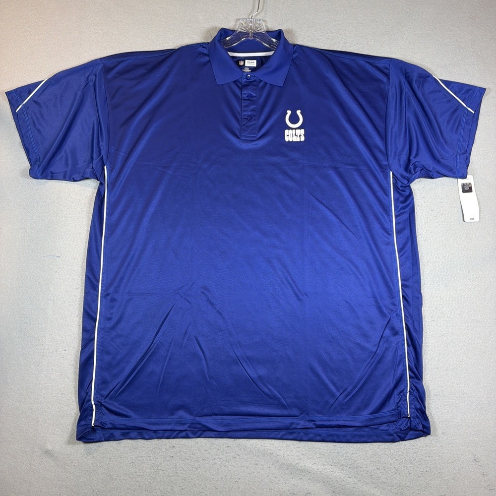 Indianapolis Colts Polo Shirt 4XL Blue NFL Team Apparel w/Logo & Spellout